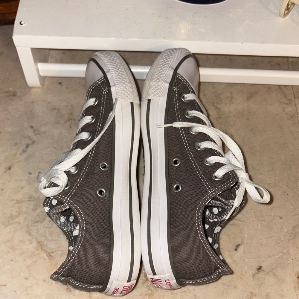 Gray Canvas low top Converse Sneakers - Picture 4 of 6